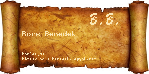 Bors Benedek névjegykártya